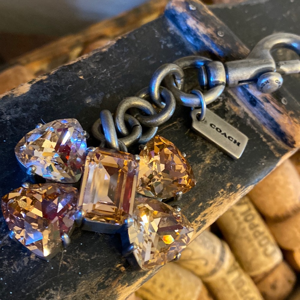 Coach Crystal bow bag charm